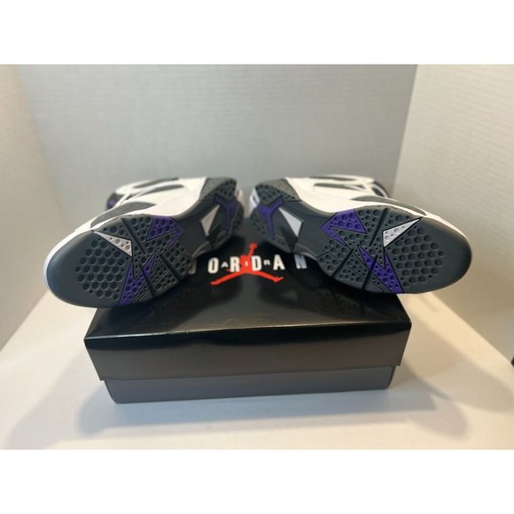 Nike Air Jordan Athletic M 9.5 / WMS 11 White/Varsity Purple Leather - Picture 6 of 7